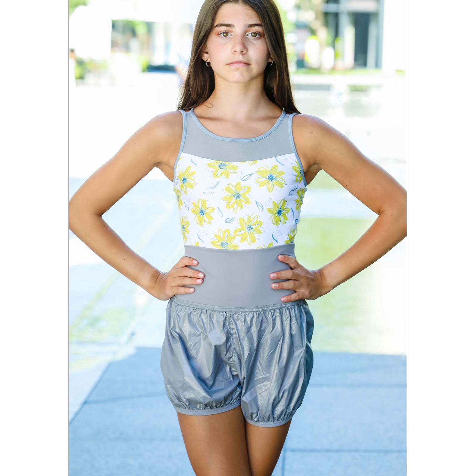 Oh La La Chic Ballet Bethany Trash Shorts Child M Pewter - DanceSupplies.com