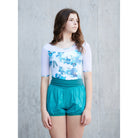 Oh La La Chic Ballet Bethany Trash Shorts Child L Teal - DanceSupplies.com