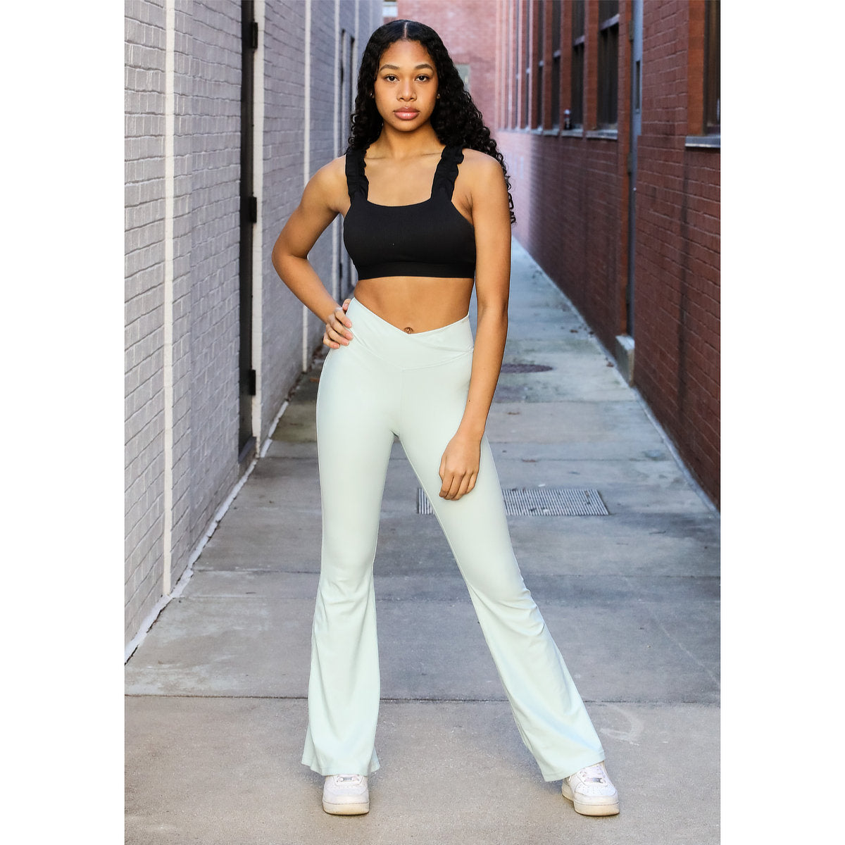 Oh La La Crossover Flare Leggings   - DanceSupplies.com