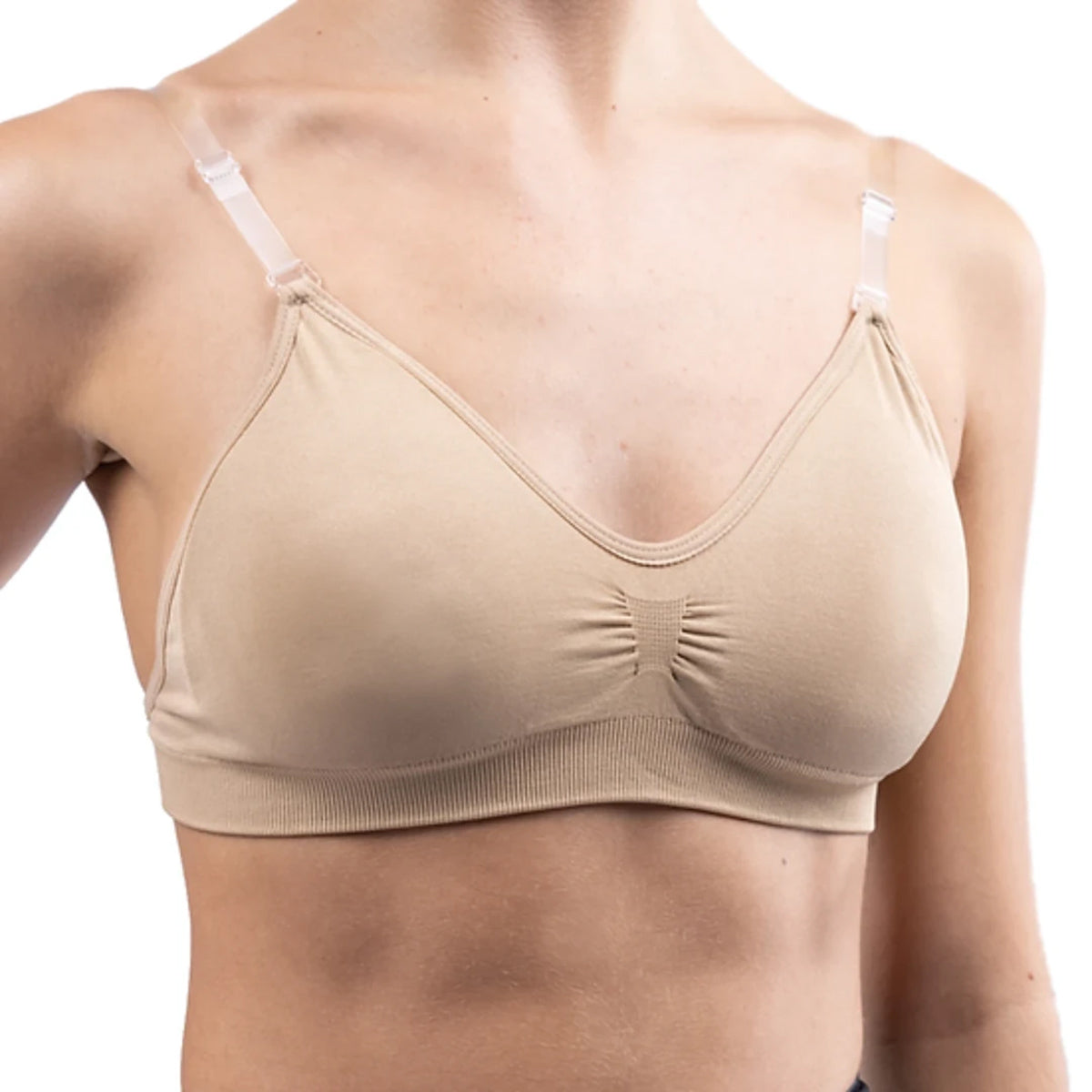 Silky Dance Clear Back Bra with Removable Padding Child 8-12 Nude - DanceSupplies.com