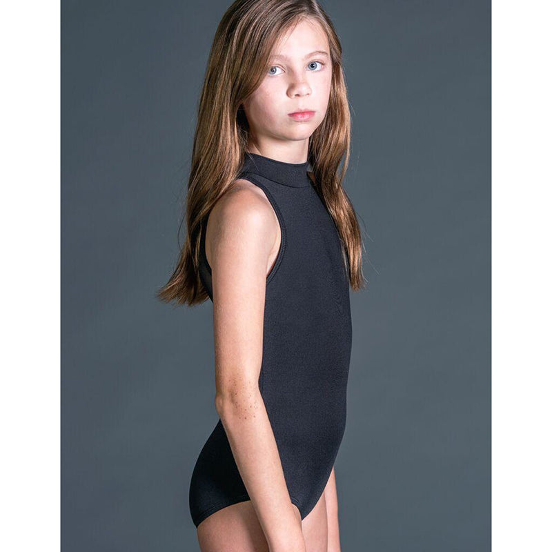 Suffolk Child's High Neck Leotard Child M Black - DanceSupplies.com