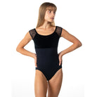 Suffolk Adult Autumn Canopy Velvet Empire Leotard Adult P Black - DanceSupplies.com