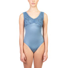 Suffolk Adult Embroidered Mesh Tank Leotard Adult P Blue - DanceSupplies.com