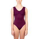 Suffolk Adult Embroidered Mesh Tank Leotard Adult P Merlot - DanceSupplies.com