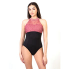 Suffolk Adult Spring Chateau High Neck Leotard Adult P Pink - DanceSupplies.com