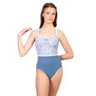 Suffolk Adult Garden Party Thick Strap Camisole Leotard Adult P Blue - DanceSupplies.com