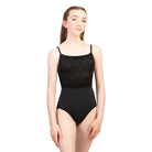 Suffolk Adult Flower Power Camisole Leotard Adult P Black - DanceSupplies.com