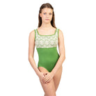 Suffolk Adult Flower Power Tank Leotard Adult P Green - DanceSupplies.com