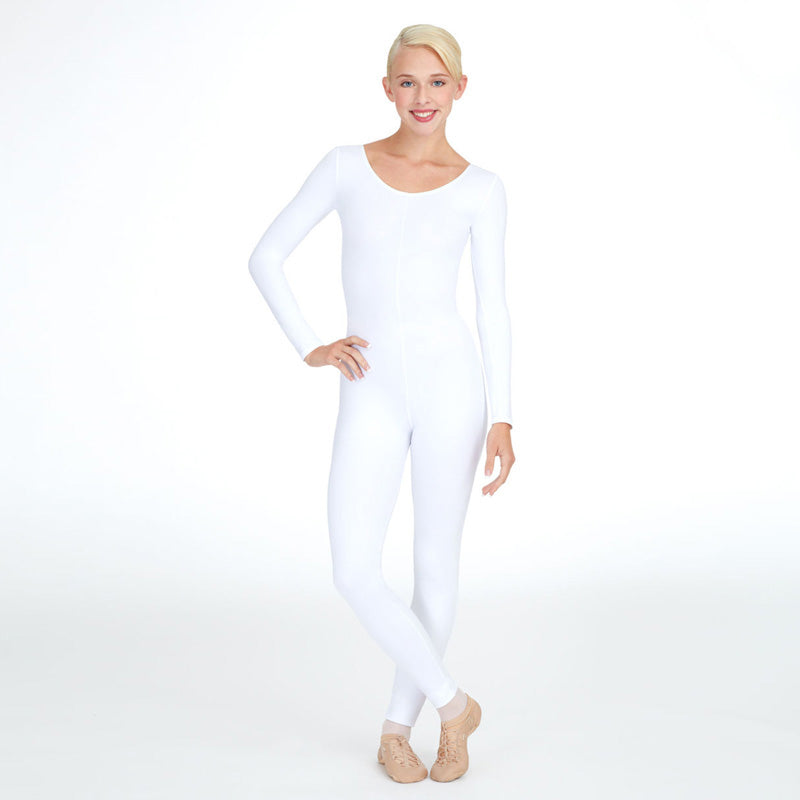 Capezio Adult Long-Sleeve Unitard Adult S White - DanceSupplies.com