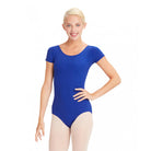 Capezio Adult Short Sleeve Leotard Adult XS Royal - DanceSupplies.com