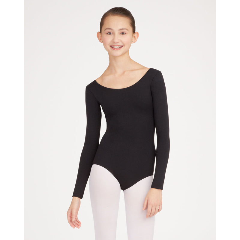 Capezio Adult Long-Sleeve Leotard Adult XS Black - DanceSupplies.com