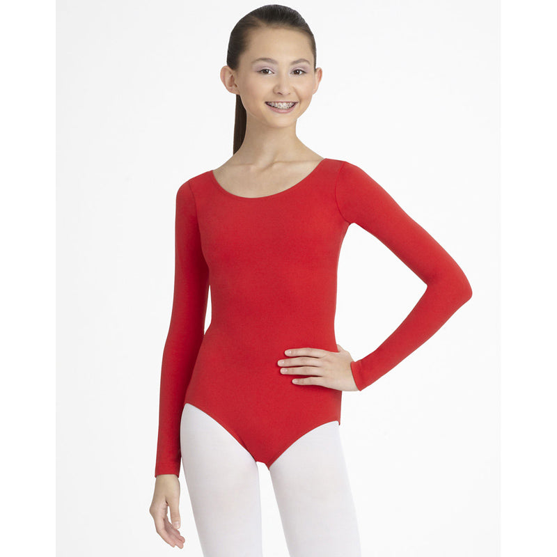 Capezio Adult Long-Sleeve Leotard Adult XS Red - DanceSupplies.com