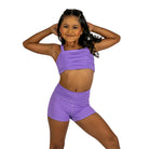 XO Dance Sassy Scrunch Shorts Child 4-6 Purple Pop - DanceSupplies.com