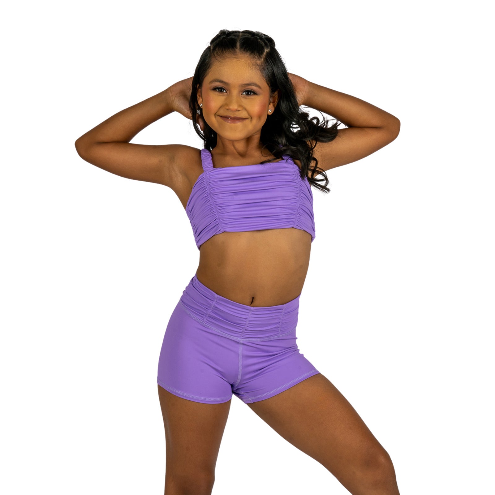 XO Dance Sassy Scrunch Shorts Child 4-6 Purple Pop - DanceSupplies.com