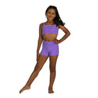 XO Dance Sassy Scrunch Top Child 4-6 Purple Pop - DanceSupplies.com